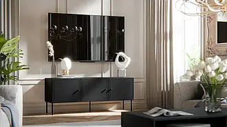 Тумба під телевізор Palazzo Bis 150 3D Cama чорна матова