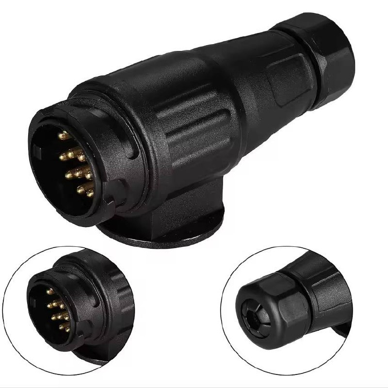 Вилка причепа 13-контактна (13 pin) 12V пластмасова вологозахищена IP67