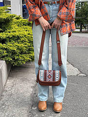 Сумка крос боді жіноча етно стиль клатч на широкому ремінці в Подарунок гаманець для дрібниць карток