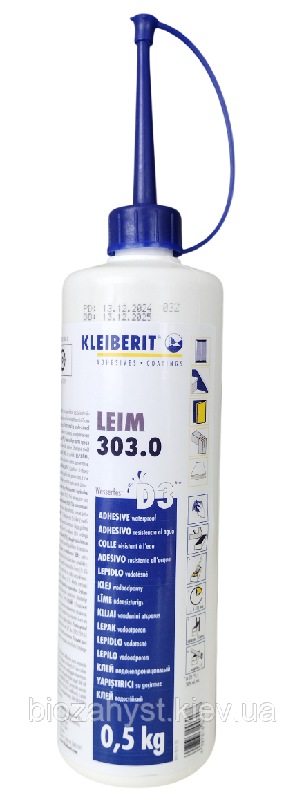 Клей столярний ПВА Kleiberit 303.0 Д3/D3 0,5кг