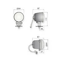 Фара протитуманна кругла d-84х97мм H3 12-24В 70W біла  255433