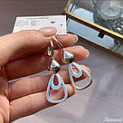 Сережки-висюльки із срібла краплі Лавина, фото 3