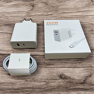 Зарядний пристрій для Xiaomi 200W з 2-ма роз'ємами + Кабель USB - Type C з підтримкою швидкої зарядки, фото 3