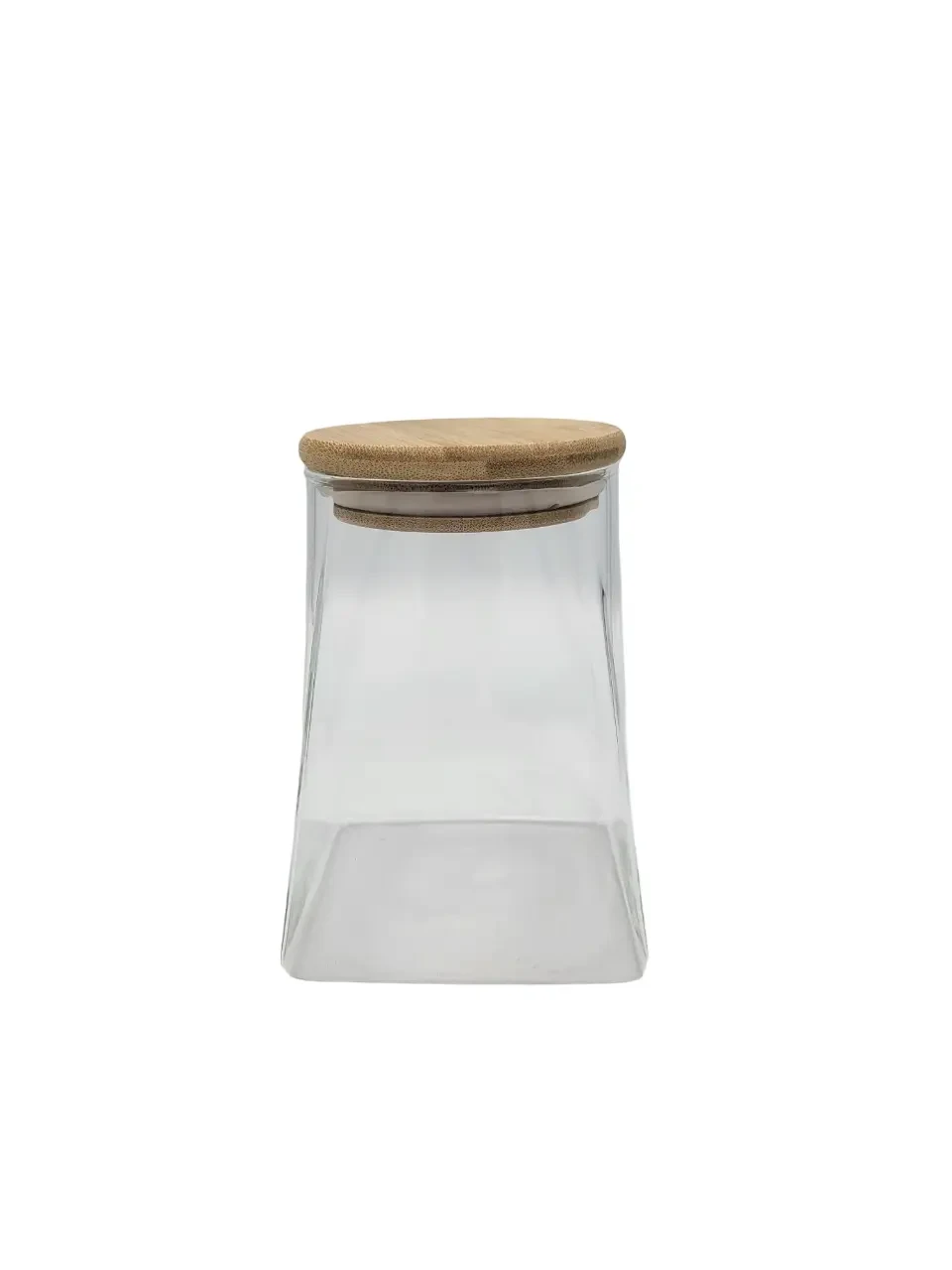 Ємність скляна з дерев'яною кришкою (трапеція) VT-7910 Vittora 1000 мл, фото 1