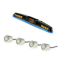 Парктронік 4 датчики 18,5 мм sj-4d led дисплей-шкала/звук. сигнал/сірий