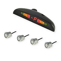 Парктронік 4 датчики 18,5 мм sk-4m led дисплей-шкала/звук. сигнал/сірий