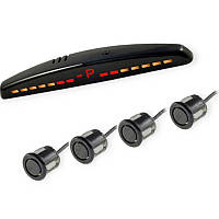 Парктронік 4 датчики 18,5 мм sv-4m led дисплей-шкала/звук. сигнал/чорний