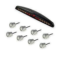 Парктронік 8 датчиков 18,5мм sv-8m led дисплей-шкала/звук. сигнал/сірий