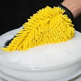 Рукавичка мікрофіброва для мийки авто Three-Way Mitt, жовта