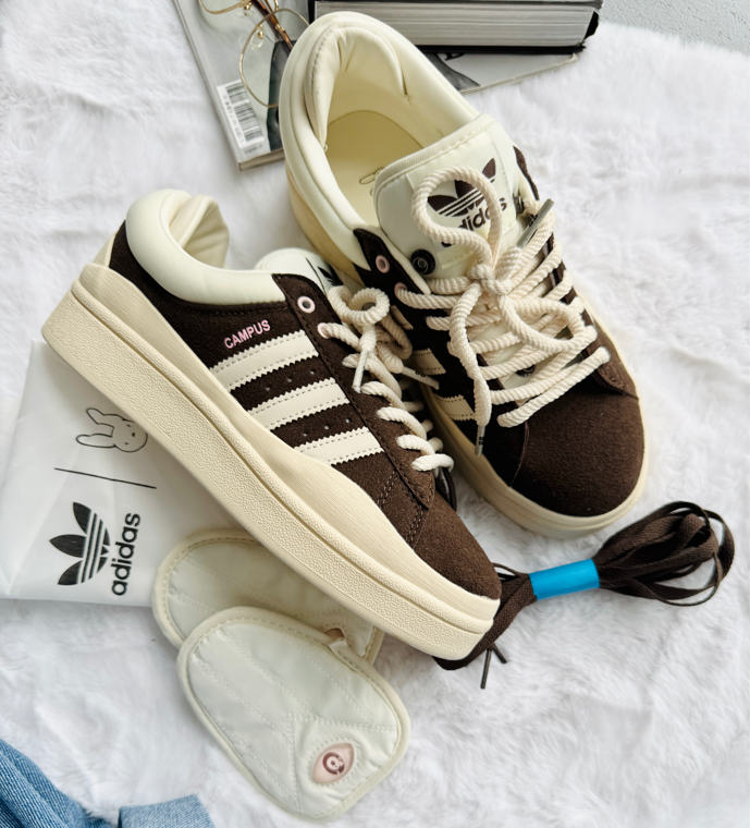 Жіночі кросівки Bad Bunny x Adidas Campus Beige Brown Адідас Бед Бані коричневі замшеві, фото 1