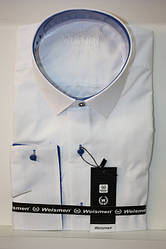 Приталена сорочка білого кольору та кольору айворі