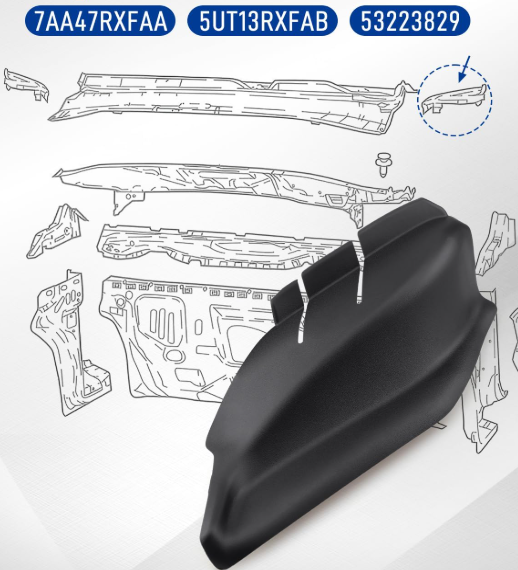 Жабо ліве на Jeep Compass 5UT13RXFAB Вугілля водостоку на Джип Компас 2017- 7AA47RXFAA, фото 1