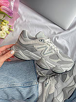 Жіночі кросівки New Balance 9060 All Grey Нью Беланс 9060 сірі замша текстиль демісезон, фото 6