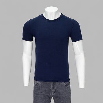 Футболка чоловіча Format Базова PRM M-3XL (170) Т.СИНЯ 95% бавовна 5% еластан M(Р)