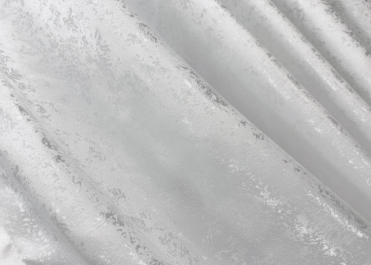 Шторна тканина жакард, колекція "Мармур Al1". Колір білий. Код 1300ш, фото 1