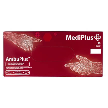 Рукавички гумові латексні Ambulance "MediPlus" (S), фото 3