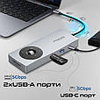 USB-C хаб 14-в-1 Promate ComandHub-Pro USB-C PD/HDMI/2xUSB 3.0/USB-C/RJ45/SD/TF Grey (comandhub-pro), фото 5