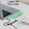 USB-C хаб 9-в-1 Promate ComandHub-Lite USB-C PD/HDMI/2xUSB 3.0/2хUSB-C/SD/TF Grey (comandhub-lite), фото 3