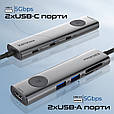USB-C хаб 9-в-1 Promate ComandHub-Lite USB-C PD/HDMI/2xUSB 3.0/2хUSB-C/SD/TF Grey (comandhub-lite), фото 5