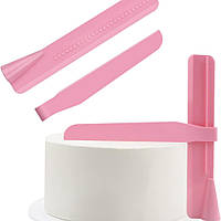 Кутовий шпатель для вирівнювання тортів, регульований, кондитерський шпатель-скребок (рожевий)