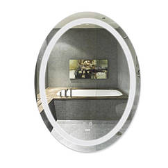 Дзеркало овальне для ванної Lidz Vida 700х500 з LED-підсвіткою Touch