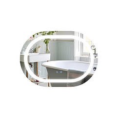 Дзеркало овальне для ванної Qtap Gemini 600х800 з LED-підсвічуванням Touch, з антизапотіванням, з димером
