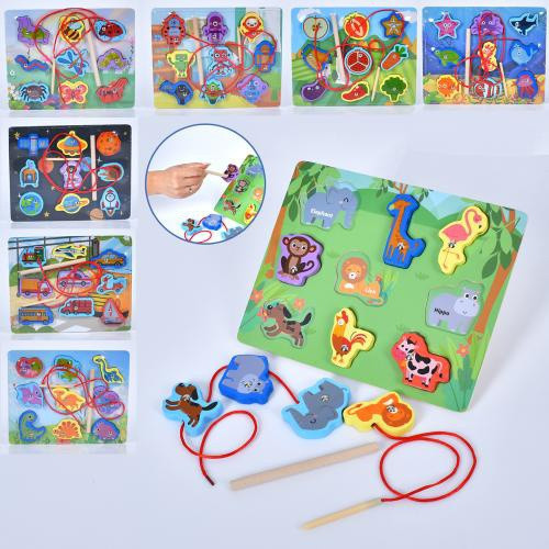 Дерев'яна іграшка Рамка-вкладиш MD 1995 3в1, фото 1