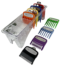 Набір кольорових преміум-насадок із підставкою для машинок Wahl, 8 шт (04900-8-Stand-Co)