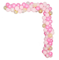 Арка гірлянда з повітряних куль "Малиновий, рожевий, білий , 113 шт