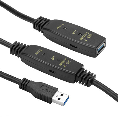 Адаптер USB 3.0 AM - AF, 10 m, active PowerPlant (CA912858), фото 1
