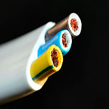 Кабель мідний плоский ШВВП 3х6 багатожильний бухта 100 метрів білий СКЗ (Слобожанський кабельний завод), фото 6