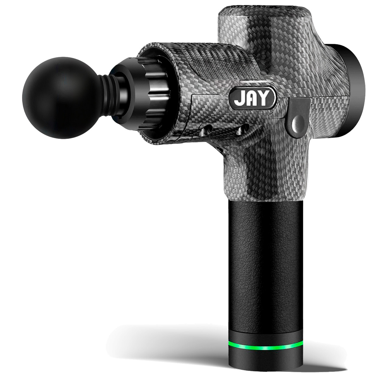 Перкусійний масажер JAY Pro карбоновий, LCD-дисплей, 30 режимів, змінний акумулятор