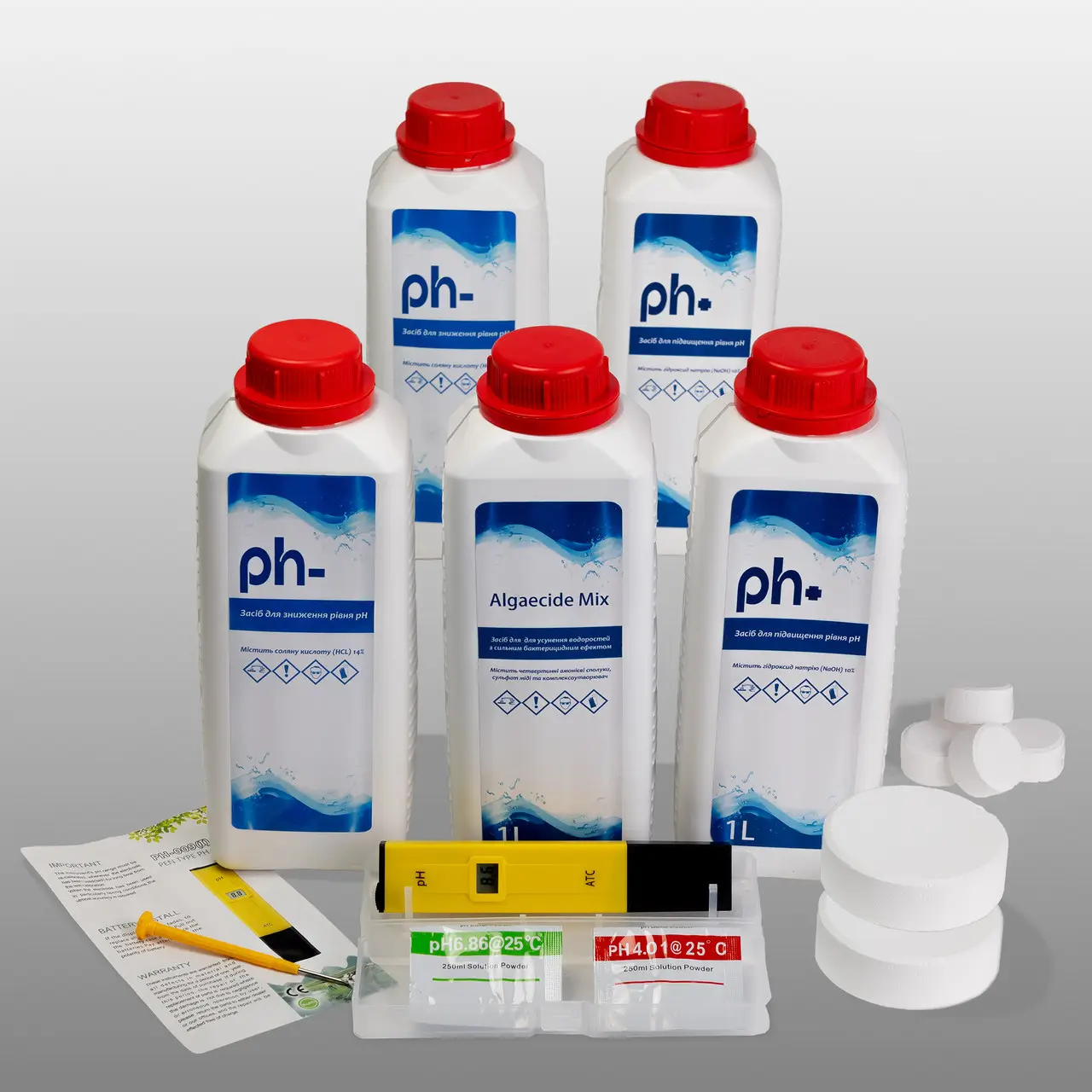 Комплект хімії для басейну на основі хлору Avenli, фото 1