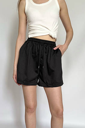 Трикотажні шорти бермуди короткі KarolyiDora чорний