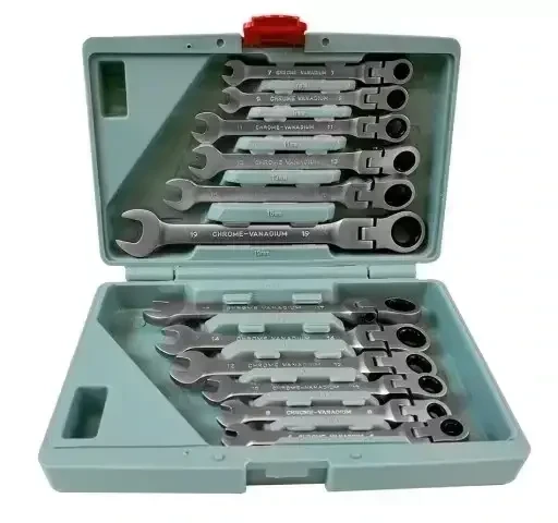 Набір ріжково-накидних ключів з тріскачкою Silver SK-012-01 8-19 мм 12 шт.