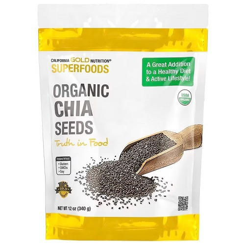 Насіння Чіа California Gold Nutrition Organic Chia Seeds (340 грам.), фото 1