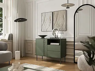 Комод у вітальню Tresse 1D2S Cama зелений матовий