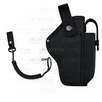 Кобура поясна для ТТ з чохлом для магазину синтетична жорстка чорна + тренчик