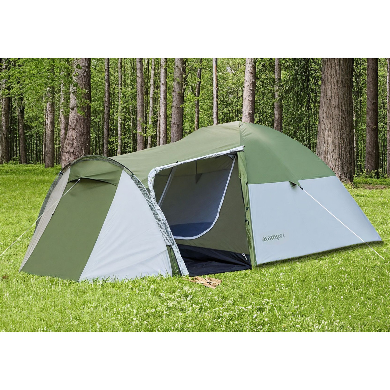 Намет 4-місний Presto Acamper MONSUN 4 PRO зелений — 3500 мм. H2O — 4,1 кг., фото 1