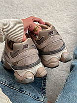 Кросівки жіночі New Balance 9060 Brown Нью Беланс 9060 коричневі замша демісезон для дівчат, фото 5