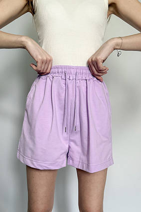 Трикотажні шорти бермуди короткі XS-M KarolyiDora бузковий