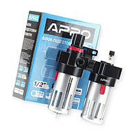 Блок підготовки повітря 1/2" фільтр, редуктор, маном, маслозбагачувач, 10 бар, 1200 л/хв, 20 мкм