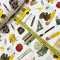 Польська бязь "Звірята йдуть до школи" 160 см, фото 4