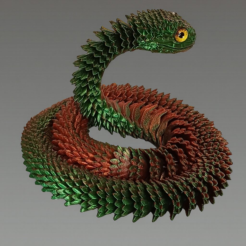 Шарнірна іграшка 3D Змія, 60 см/Гибка іграшка змія/ Рухома іграшка-антистрес для дорослих