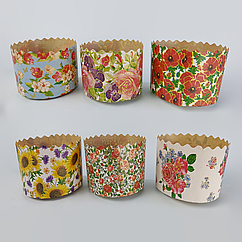 Форми паперові для паски (85*130) Квіти(400гр) (50 шт)