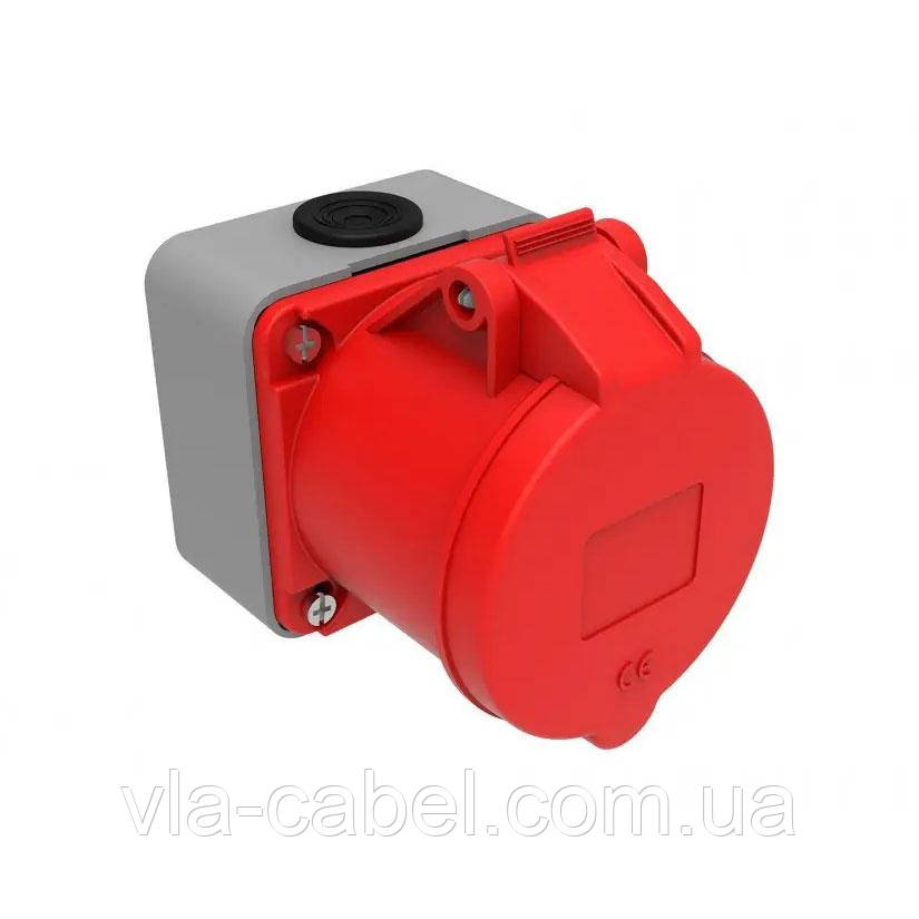 Розетка силова настінна 380V 5х32A поліамід IP44, Bemis (BC1-3505-2510)