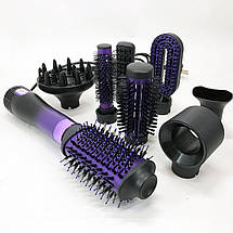 Фен стайлер щетка 8в1 VGR V-488 с 8 насадками 4 режима для завивки локоны укладки прикорневого объема, фото 5