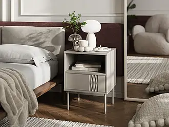 Приліжкова тумбочка Tresse Cama бежева матова (2 шт.)