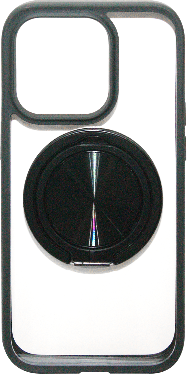 Накладка iPhone 14 Pro black Metal Ring Stand MagSafe