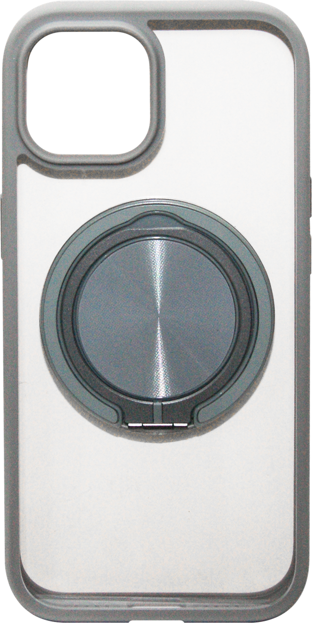 Накладка iPhone 15 gray Metal Ring Stand MagSafe